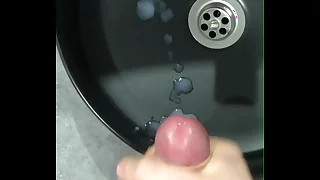 Jerking elsewhere a BIG dick in the bathroom! Veritable approximately moans! Lots of CUM! Robust open guy!