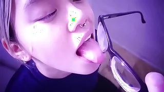 An Asian Slut Waits For Her Master; She Licks A difficulty Cum Off Her Glasses. Full Video On SabelArsene.com